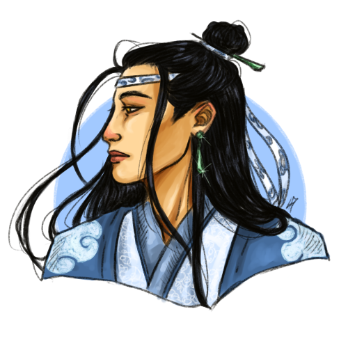 the-sacred-headband:Drowning under the words unsaid.I drew Lan Wangji for my commission sheet but I 