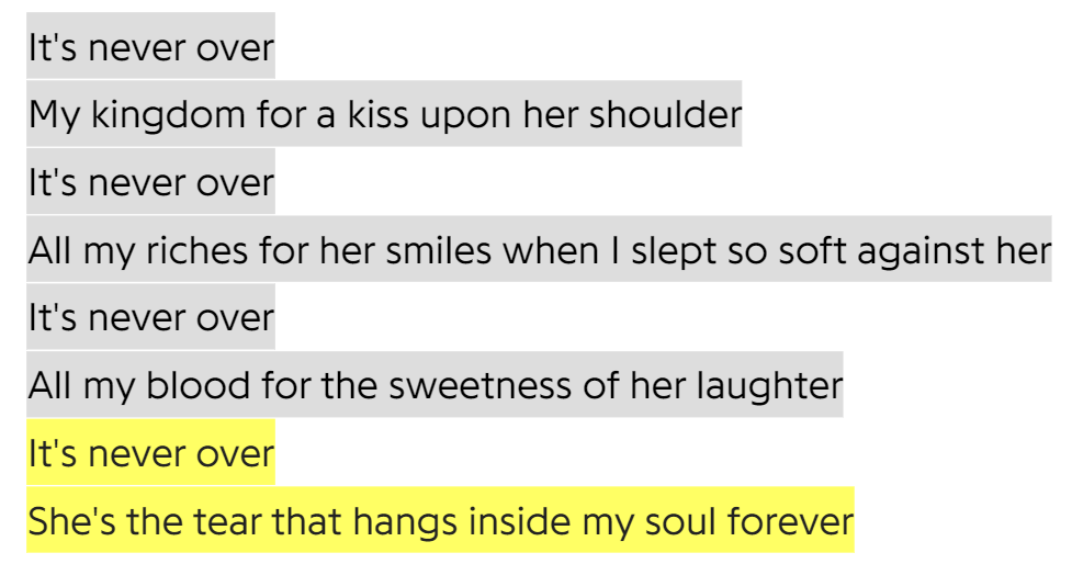 My kingdom for a kiss upon your shoulder” - Jeff Buckley