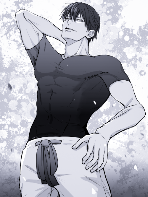 A handsome muscular anime Boy