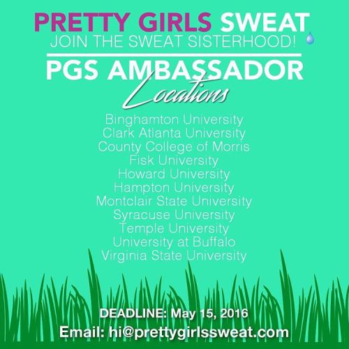 Fitness + Friends = Fun! Want to join the #PRETTYGIRLSSWEAT Dream Team? Start working on your applic