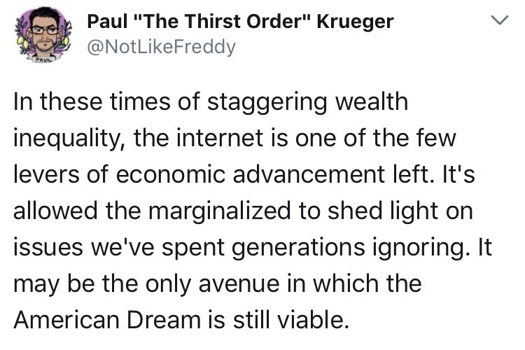 fanfictionfridge:  Transcription: Paul “The Thirst Order” Krueger@NotLikeFreddyNov