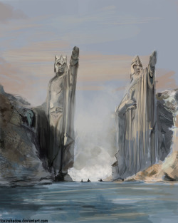 Argonath Livestream art. Less than 2 hours. I&rsquo;m in the LoTR mood recently. More pieces to follow