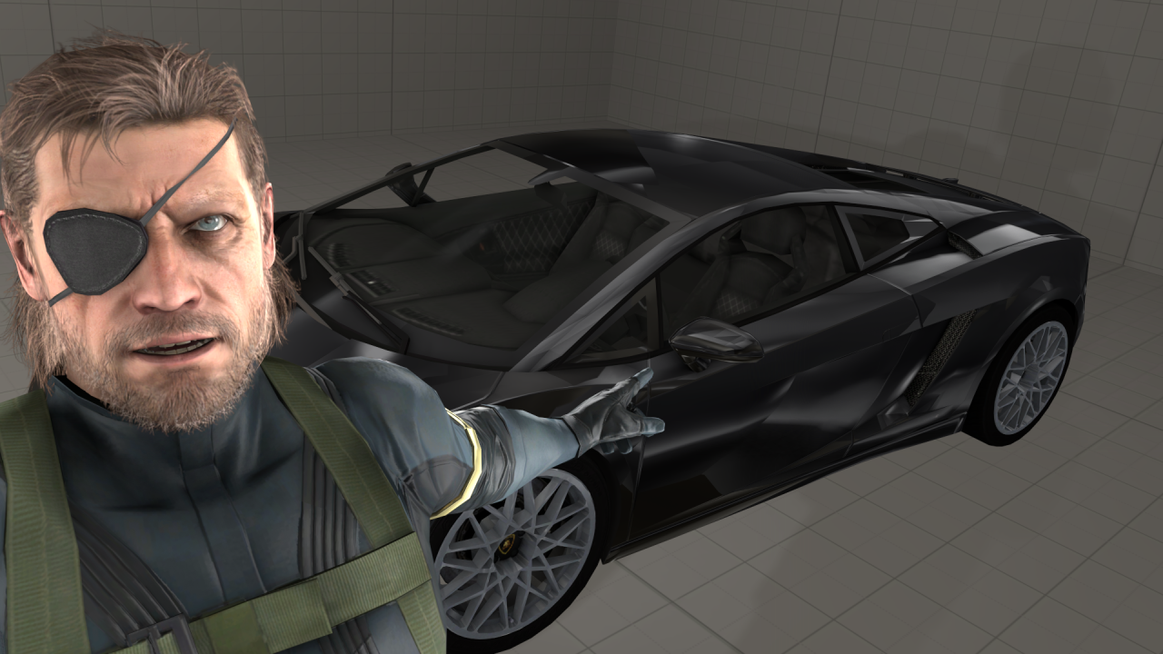 bigbossdidnothingwrong083: Here on Mother Base, just bought this new Lamborghini