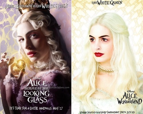 hathawayfans:  Anne Hathaway as the White Queen in Alice Through the Looking Glass (2016) and Alice 