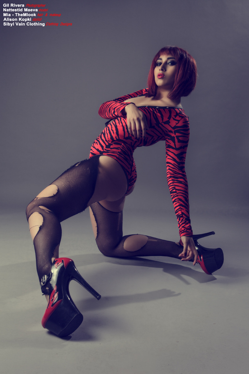 sibylvainclothing:  Sibyl Vain tiger bodysuit modeled by Nattestid! photo - Gil Rivera