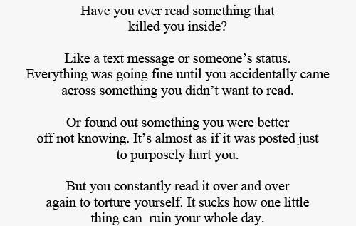 I really wish I hadn’t. Maybe things would be different