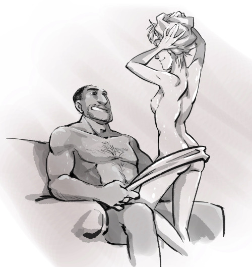 poly-hebdo:  You asked for it (˵ ͡o ͜ʖ ͡o˵) some mercykill aftershower fun> see SFW/SafeToReblog version here.
