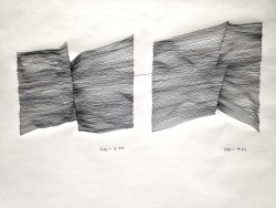 wrk-kevintownsend:  akin | 3:26-3:55 &amp; 3:56-4:21 / 3.28.13Kevin Townsend*one line, the first line drawn, transects both sets of marks, uninterrupted more detail pics here 