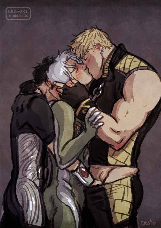 cris-art:    “Threesome”, Billy, Tommy and Teddy.Hope you like it!
