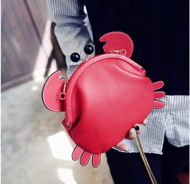 youaremysunshine1314:  Cute cartoon crab bags Red      ❤ ❤     Black Pink