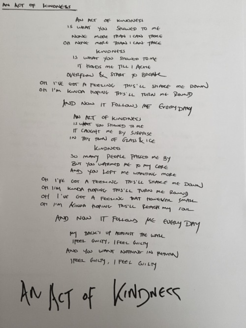 3astille:Wild World Lyrics + Note In Dan’s Handwriting 