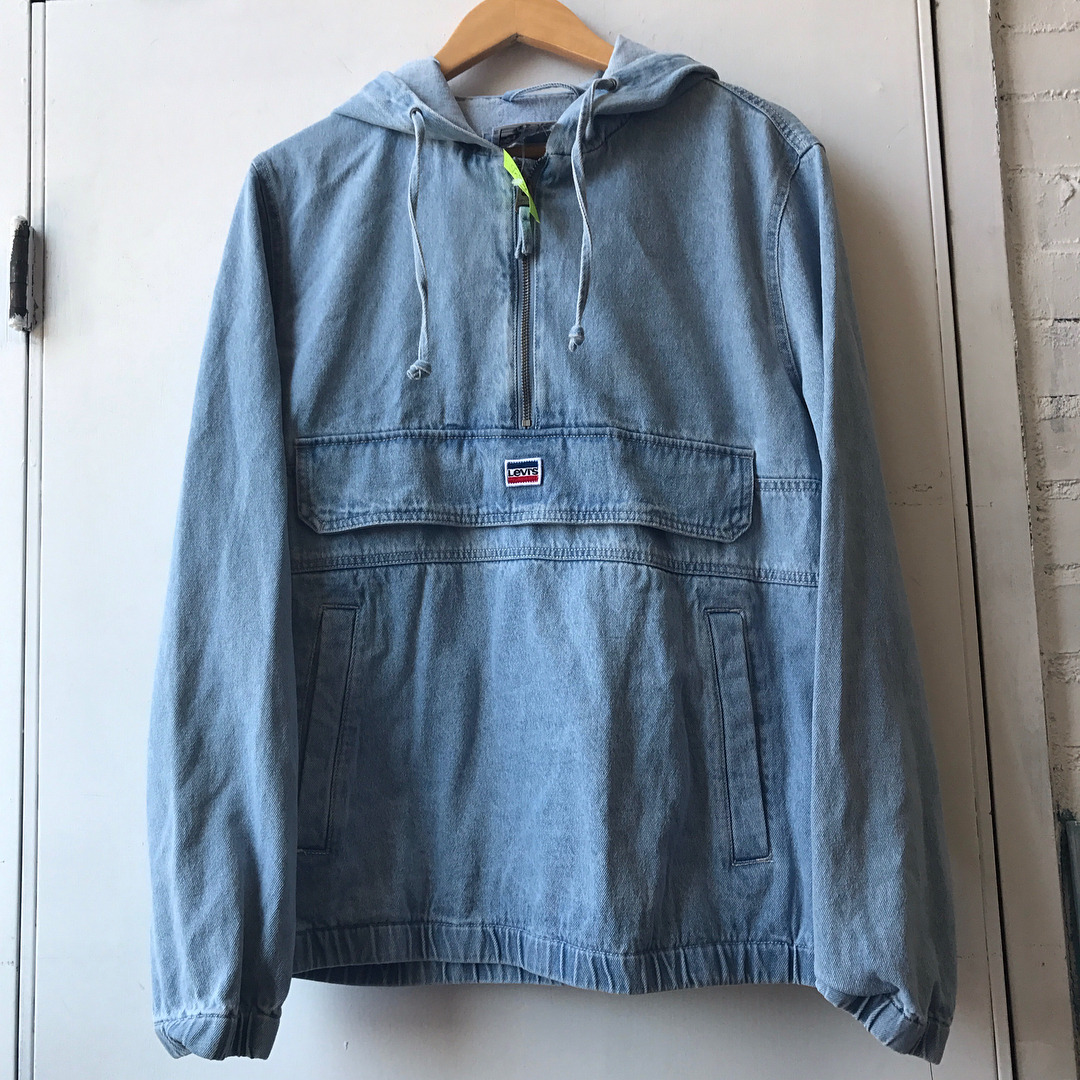 Levi's half zip pullover denim jacket 