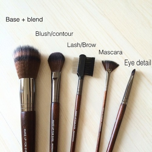 Love Make Up For Ever’s new brushes! The texture of the wooden handles along with its heft gives the brushes a nice balance when you’re holding them. The bristles are baby-soft but picks up pigment nicely. The 122’s (base + blend) bristles even taper...