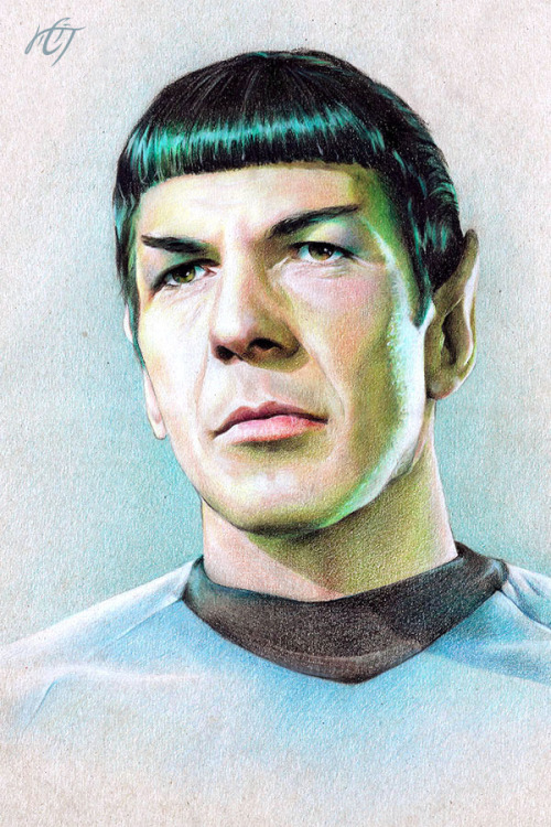 inar-of-shilmista: Mr. Spock (Leonard Nimoy). (Colour pencils, A3)