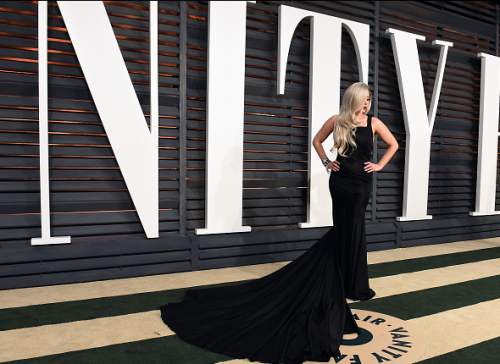 Lady Gaga arriving at Vanity Fair’s Oscars afterparty.  