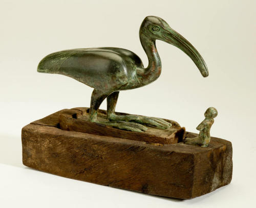 Statue of Ibis with a Priest Bronze votives in the form of figurines of gods, men, and animals were 