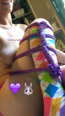 hoefashow:💜Daddy’s bondage bunny🐰💜