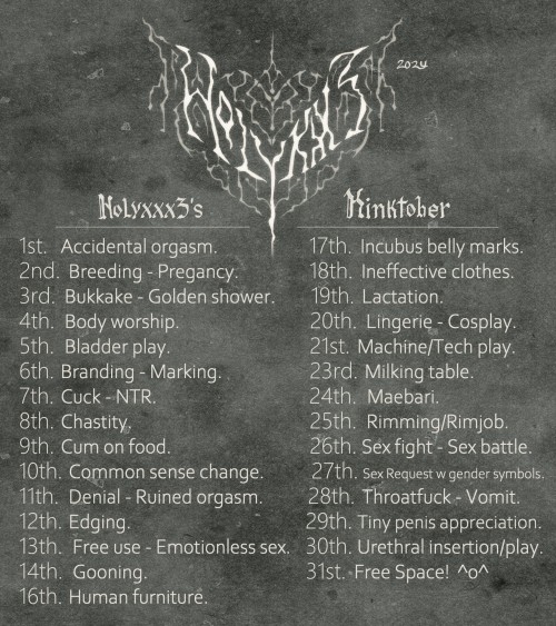 Hopefully I'm Not Too Late But Here's My Kinktober Prompt, I Did It For Myself But If You Want To Use