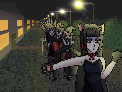 A Drawing I Made For @drv3giftexchangeclub S Halloween Big Bang. I Enjoyed Collaborating With @shegananigans