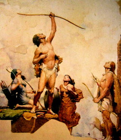 langoaurelian: “THE ARCHER” Napier Waller  (1893-1972 ) watercolor 