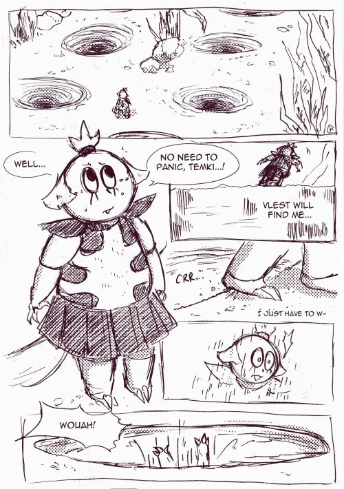 A little comic serie about a Mayfly and a Dragonfly who discover an Antlion trap!(Next part below)