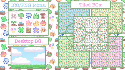 A Desktop BG And Icon Set I Made Awhile Back! Still Available Over At My Kofi If You Are Interested!