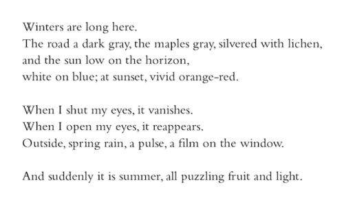 gnossienne: Louise Glück, from “Winter Morning” 