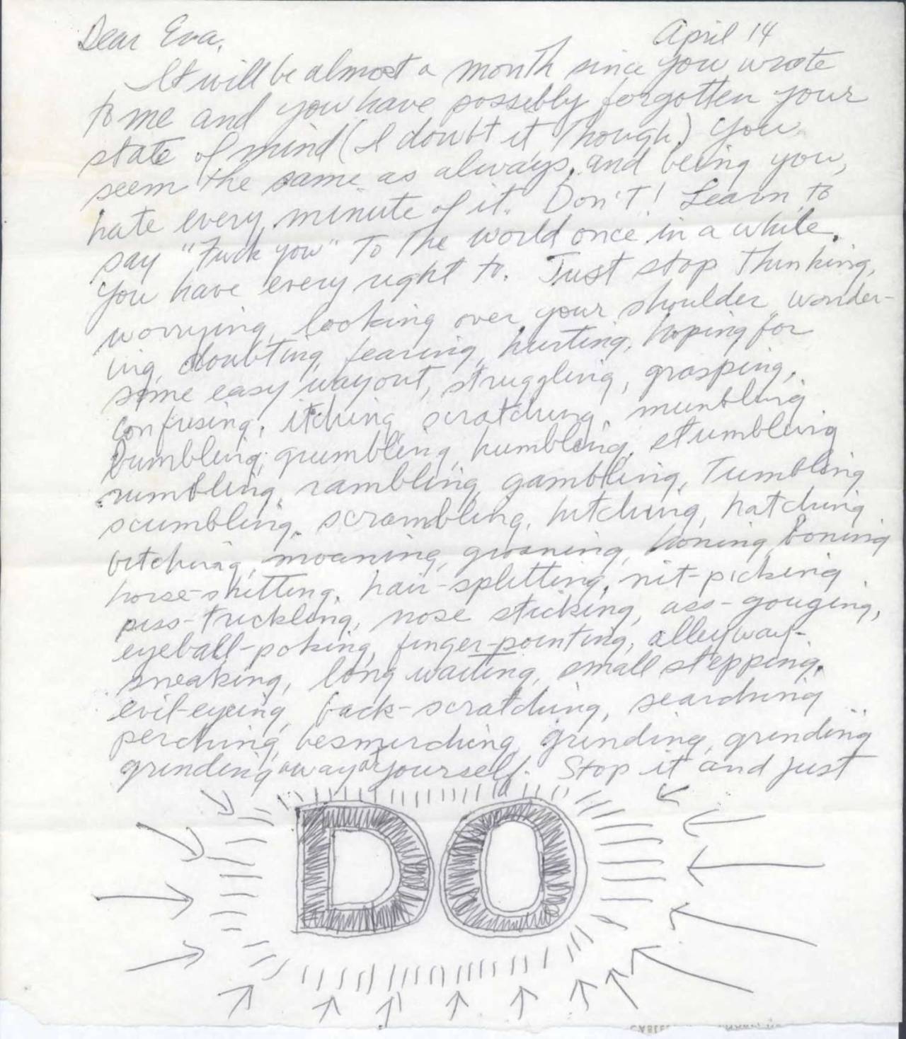 Sol LeWitt’s 1965 letter of encouragement to Eva Hesse, which directly influenced and inspired some of her most confident and groundbreaking work. The letter has taken on a life of its own in some circles, continuing to spread the “maker” mentality...