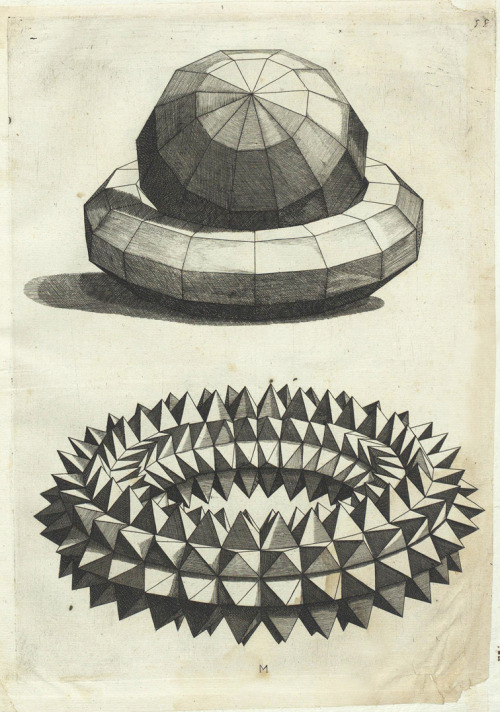 Lorenzo Sirigatti, Polyhedron and &ldquo;mazzocchio&rdquo; in perspective, 1596. Venice, Italy. Comp