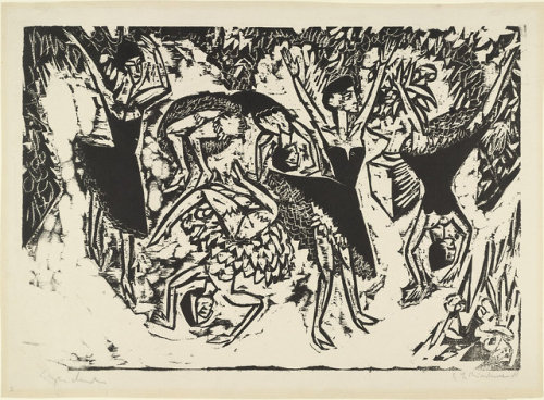 Somersaulting Acrobatic Dancers by Ernst Ludwig Kirchner (1911)