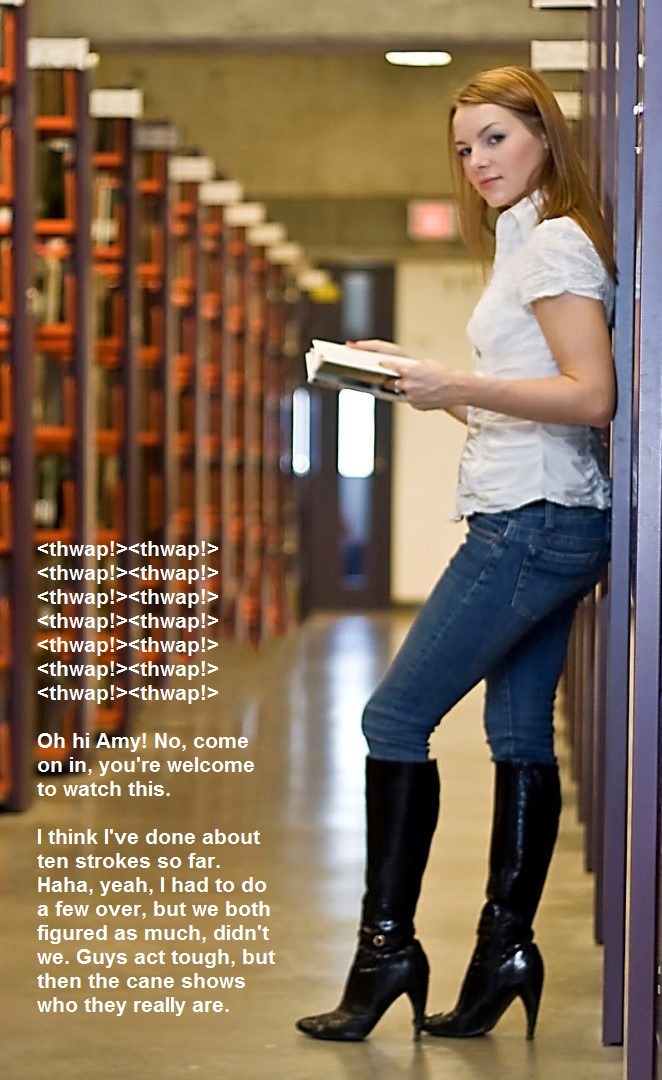Getting some help at the library.