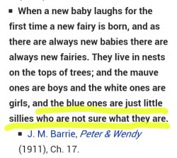 bidyke: lorwhal:  superlittlesaurus:  Can we all take a moment to appreciate non-binary fairies please  “little sillies” :’3  Also note that this was written before pink was assigned to girls and blue to boys. 