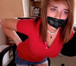 thegagger14:  Ashely was stunned as she watched the bids and disturbing descriptions of what would be done to her poured into the chat room. These man broke into her empty house, bound and gagged her and now she was the subject of an online slave auction.