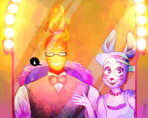 ask-grillby:  He’s tried out a few different hairstyles before. Flaming, elemental hair is surprisingly versatile with the right materials!