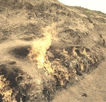 By Indigoprime On Flickr.Yanar Dag , Is A Visually Stunning Natural Gas Fire Which Blazes Continuously