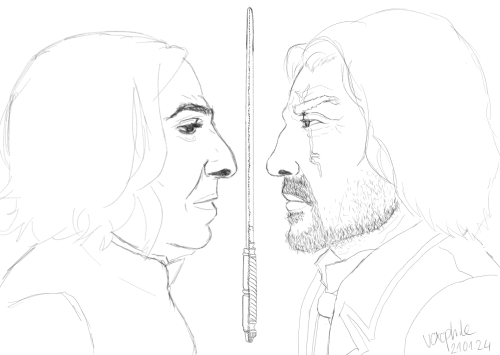 Severus Snape And Aesop Sharp, Illustrated By The Lovely Voxophile On AO3 For My Fic, Double-edged Wand