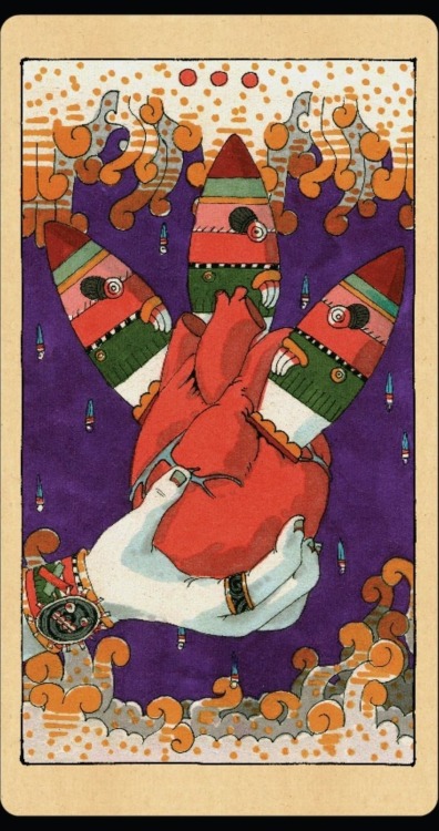 I finished the suit of Flints in my Mexica Tarot deck. When i finish all the suits I’ll publish a co