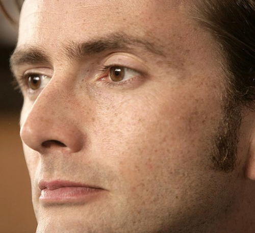 An extra-extra close-up of David Tennant (and his freckles) from School ReunionFor Tennant Tuesday (