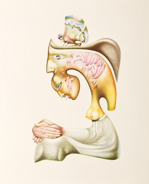 jareckiworld:Jules Perahim  -  Personnage Surrealist (from series “Jewish Alphabet”) [chromolithogra