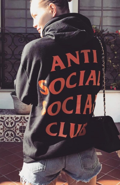 nothingtothem:Top Fashion TrendsLetter Floral Embroidery ANTI SOCIAL SOCIAL CLUB NASA Logo Printed R