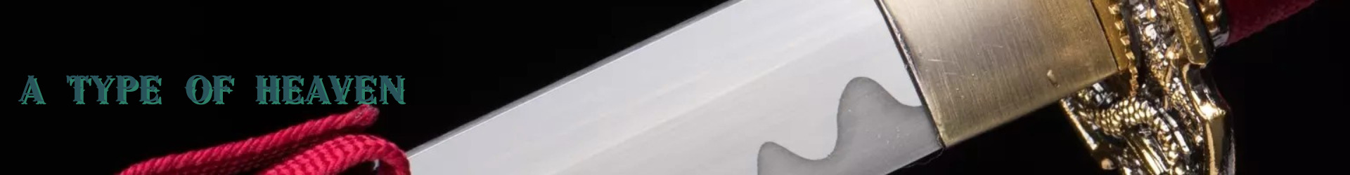 Part of a sword blade with a golden hilt guard. The words "A Type Of Heaven" are in the top left.