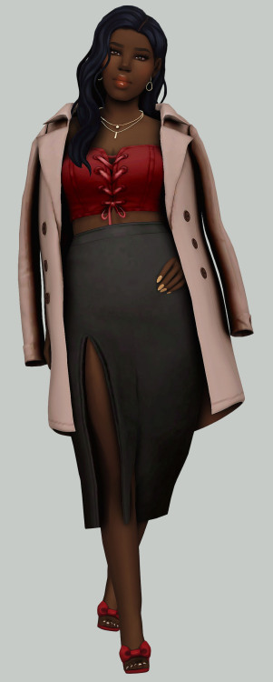 Hair  Necklace  Earrings  Top  Skirt  Coat  ShoesThank you @clumsyalienn @crypticsim @lamatisse @max