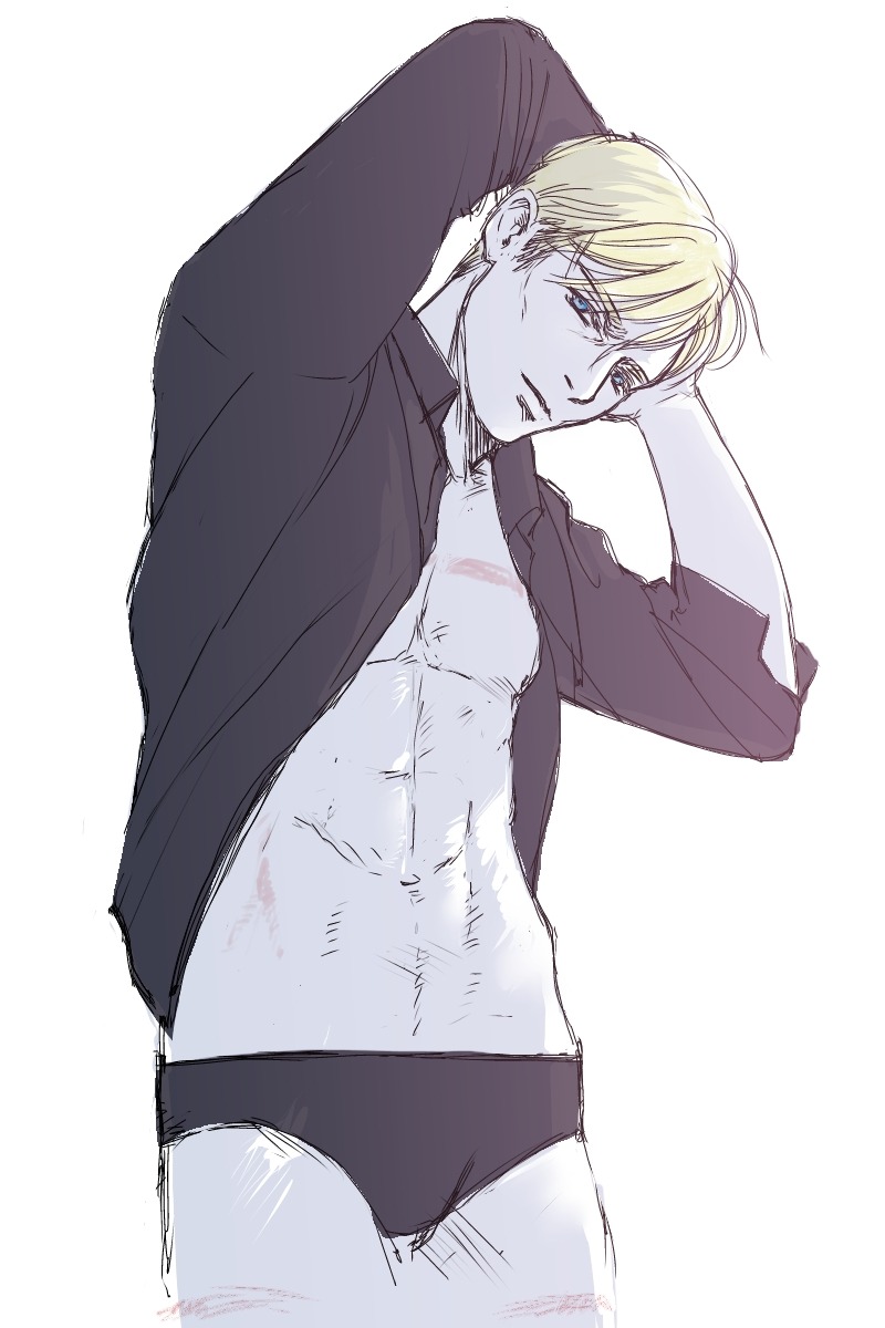 corporal-shitty-glasses:  reiner—braun:  【進撃ログ】シャツ！【腐向け】