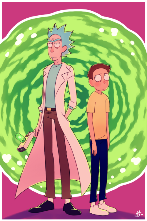 kalematsuba:  another print for Tsukinocon! I’m also going to be making some acrylic charms and pins for Rick and Morty very shortly down the road (sadly I don’t think they’ll be done in time for this con, though. 😣)I’ve also been playing lots