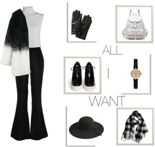 Untitled #10 by beccy4 featuring polo neck shirtsNIC ZOE polo neck shirt, £70 / Black fake fur coat,