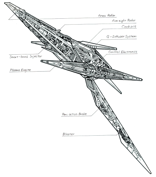 Arwing art from one of the Japanese ‘Starfox’ guides