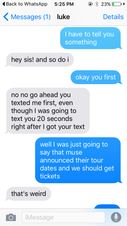 TEXT AU: You and luke have this weird twin thing (requested)