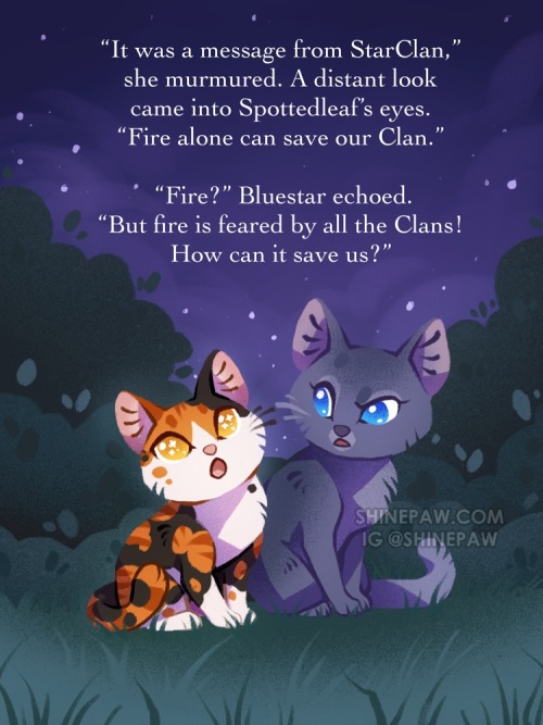 Pages from a hypothetical Warrior cats children’s book WEBSHOP | Twitter | Instagram | Etsy