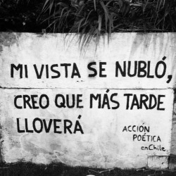 accionpoeticaenchile:   “Mi vista se nubló, creo que más tarde lloverá”Padre Hurtado/ Helsby. La Reina 