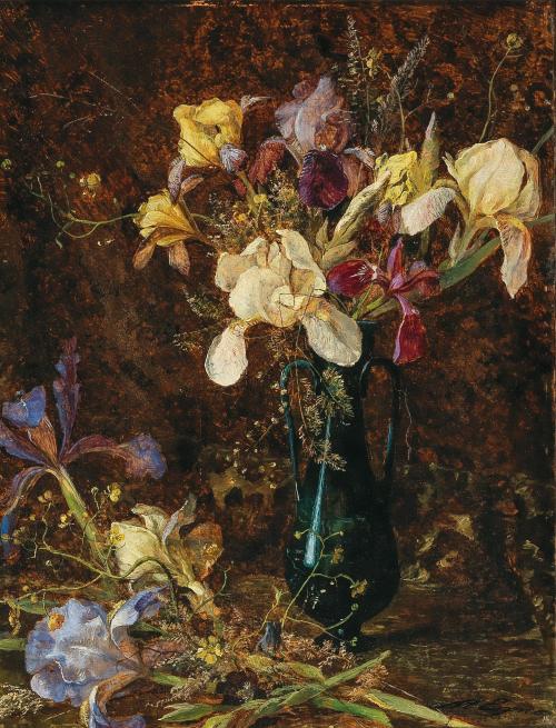 pintoras:  Marie Egner (Austrian, 1850 - 1940): Iris (via Dorotheum)